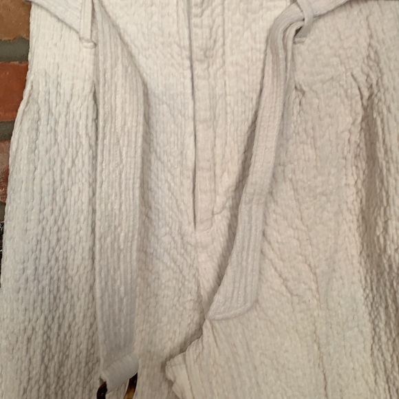 White corduroy pants trousers with belt - Picture 6 of 12